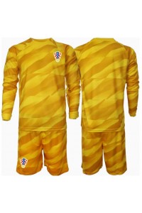 Fotbalové Dres Chorvatsko Brankářské Dětské Domácí Oblečení ME 2024 Dlouhý Rukáv (+ trenýrky)